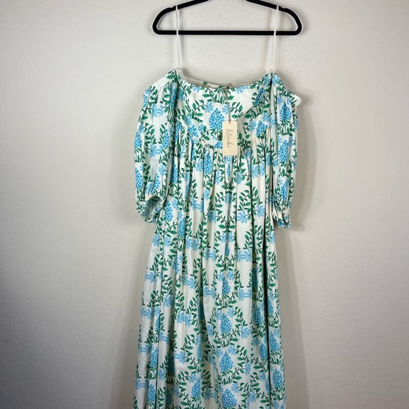 Anthropologie Let Me Be Long Sleeve Printed Midi Dress Blue Floral Size S Petite - Picture 9 of 15
